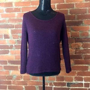 Knit Long Sleeve Drape Back Top